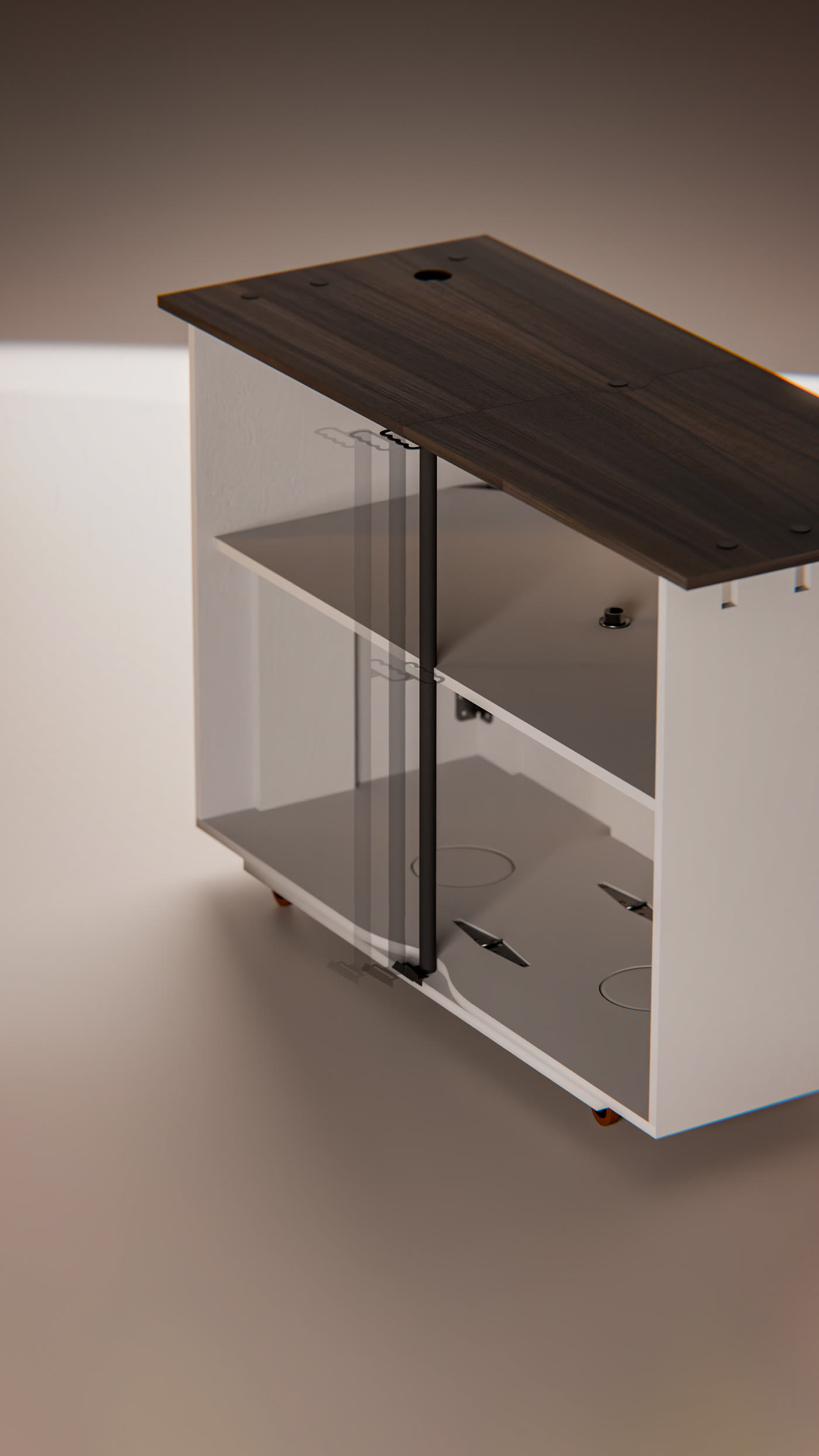 Close view of the Booth+ frame and service counter