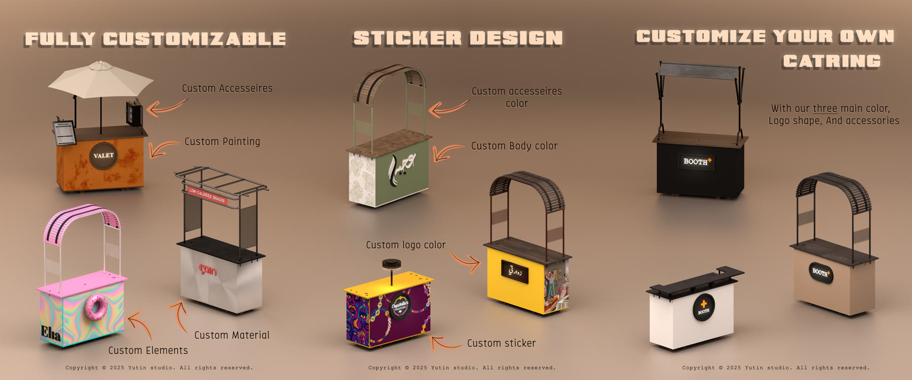 A lineup of configurable Booth+ systems